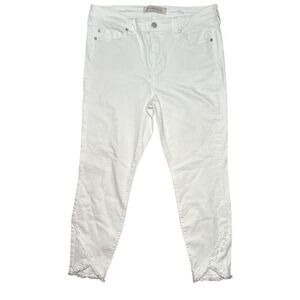 Liverpool The Skinny Crop Distressed White Jean Sz: 10/30